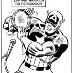 Capitán América en percusión, por John Romita Sr.