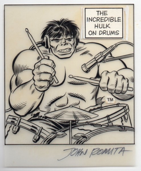 Hulk a la batería, por John Romita Sr.