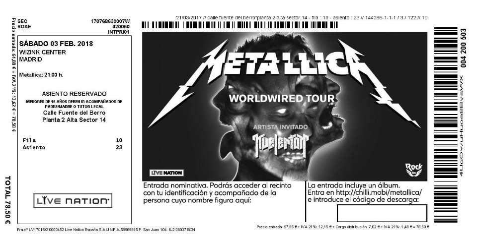 Kvelertak y Metallica, 3 de febrero de 2018