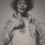 Vince Low, Simply Scribbly exhibition in Singapore, «Jimi Hendrix» progress