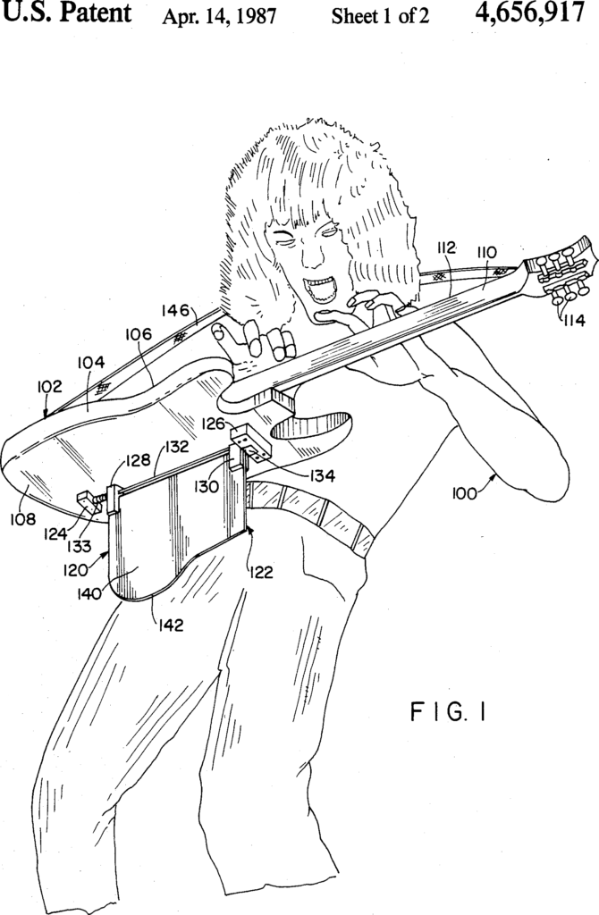 Figura 1 de la patente US4656917A, a nombre de Edward Van Halen