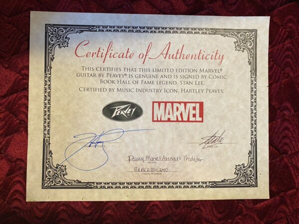 Peavey Avengers firmada por Stan Lee, vendida por Nikki Springfield